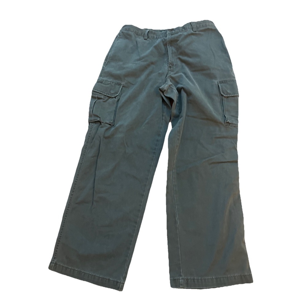 Vintage Dockers Khakis Cargo Pants Green Men's 36x32 Flap Pocket